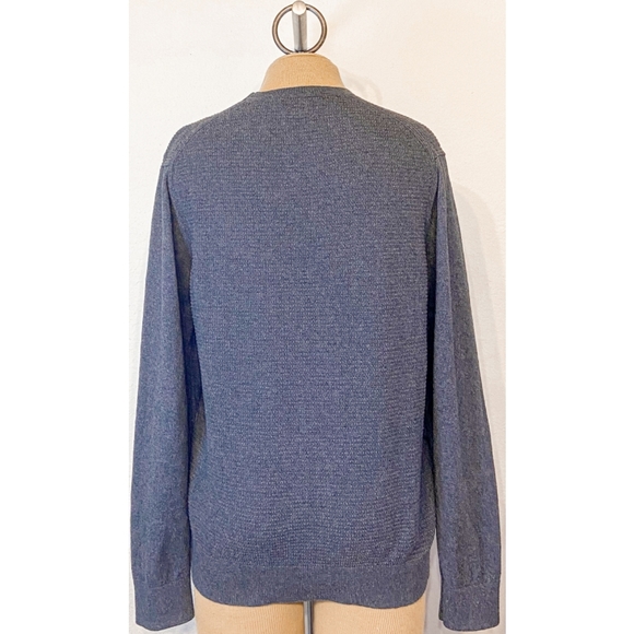 Michael Kors Grey Cotton Blend Long Sleeve Mid- Weight Knit Crew Neck Sweater, L - Picture 3 of 7